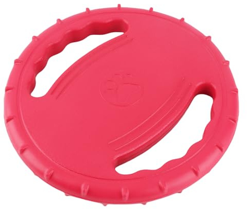 Jouets de Disque Volant pour Chiens, Jouets de Sport pour Chien à Disque Volant 2 Côtés Conception Creuse TPR Utilisation en Extérieur (Rouge)