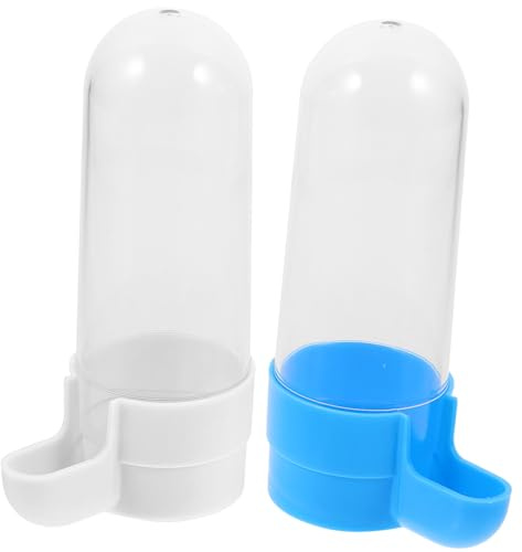 YARNOW Contenitore per Acqua e Cibo per Uccelli in Pvc 2 Pezzi Apertura Allargata per Alimentazione Automatica per Pappagalli e Uccelli di Piccola Taglia Colore Casuale