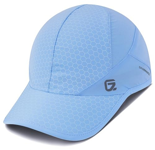 GADIEMKENSD Sport Cap,Soft Brim Lightweight Waterproof Running Hat Breathable Baseball Cap Quick Dry Sport Caps Cooling Portable Sun Hats for Men Performance Workouts and Outdoor Activities Sky Blue
