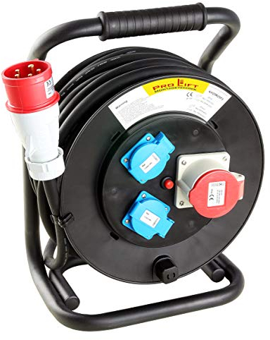Pro-Lift-Montagetechnik Kabeltrommel 20m CEE 16A Starkstromkabel Kabel H07RN-F 5 x 2,5mm²