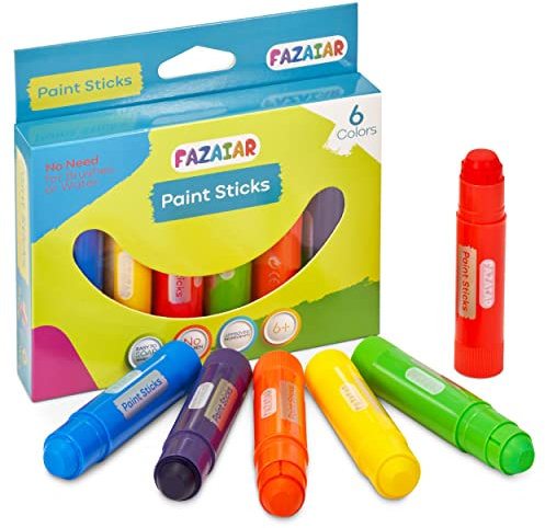 FAZAIAR Paint Sticks for Children Assorted Colors with Ergonomic Grip & Well-Defined Nib - Quick-Drying, Washable Paints for Kids – Perfect for Beginners & Professionals