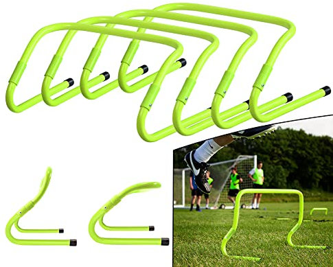NAIZY Training Hürden Speed/Agility Fußball Hürden Höhenverstellbar Fussball Trainingszubehör - Multi-Sport Trainingshilfe Beweglichkeits - und Koordinationstraining, Grün (6er Set)