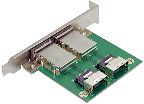 CY Mini SAS SFF-8088 auf SAS 36Pin SFF-8087 PCBA Buchse Adapter Dual Ports mit PCI-Halterung