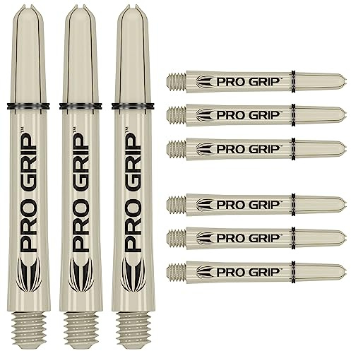 Target Darts Pro Grip Shafts – Set of 9 | Sand, Short (34 mm) | Dart Stems, Professional Darts Accessories, 2BA Shaft Multipack with Rings