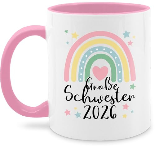 Tasse Tassen 325ml - Große Schwester Geschenk 2026 Regenbogen Big Sister - 325 ml - Rosa - grosse beste schwestern 2023 teetasse für sis 2025 kaffeetasse best geschenke glühweintassen fuer meine