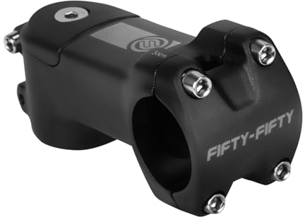 FIFTY-FIFTY Fahrrad Vorbau mit 31,8mm Lenkerklemme, Aluminiumlegierung Lenkererhöhung Fahrrad, 7 Grad kurzer Lenkervorbau geeignet für Mountainbike, Rennrad, E-Bike (80mm)