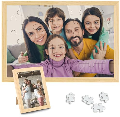 Cadre pour Puzzle Personnalisé 35-1000 Pieces - Puzzle Photo Personnalisé Bois et Inodore