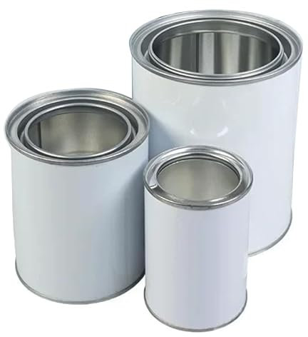 RED STAR Empty Tin Cans Metal Paint Cans Mixing White With Metal Lever Lid 250ml 500ml 1L (1, 500ml)