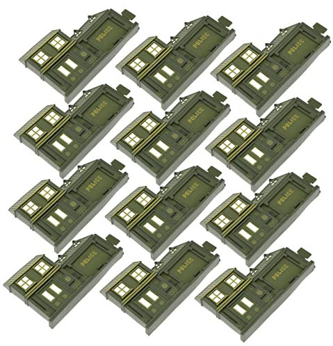 HEMOTON 12stücke Gebäude Statue Dekorative Modell Desktop Dekoration Polizei Station Skulptur Für Moos Mikro Landschaft DIY Sandtisch Heim Deko