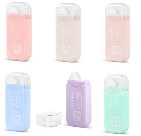 MXTIMWAN 6 Stück Doppelseitiges Klebeband Roller, Fotokleber Doppelseitig Selbstklebend Kleberoller, Kleberoller Maus zum Basteln von Fotoalbum, Karten, Scrapbooking, Basteln, Tagebuch, 6mm x 6m