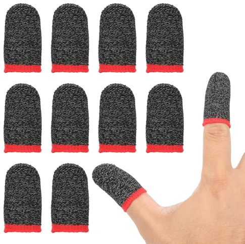 PATIKIL Manchon De Doigt De Contrôleur pour Pouce, 48 Paquets Manchons De Doigt pour Jeux Mobiles Gants À Pointe en Fibre Anti Transpiration Respirants pour Jeux sur Écrans, Black