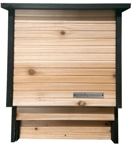 Wooden Bat Box for UK Bats Pipistrelle Bat House for Garden Trees Walls Posts Safe Roosting Space Bat Box Facing South or Southeast Supports Native Bat Species Natural Insect Control