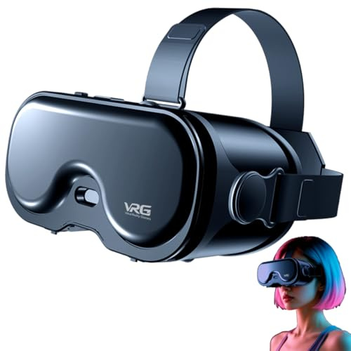 Casque VR pour iPhone et Android, Réalité virtuelle Taille compacte Blue Ray Eye Protective VR Lunettes, Lunettes 3D Regarder des Films