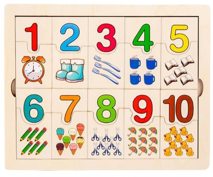 LIXSAZSE Tablero de conteo de para Madera para niños, Rompecabezas Interactivo Que estimula el interés los niños y fomenta el Aprendizaje Las matemáticas a través del Juego. Tablero Aprendizaje
