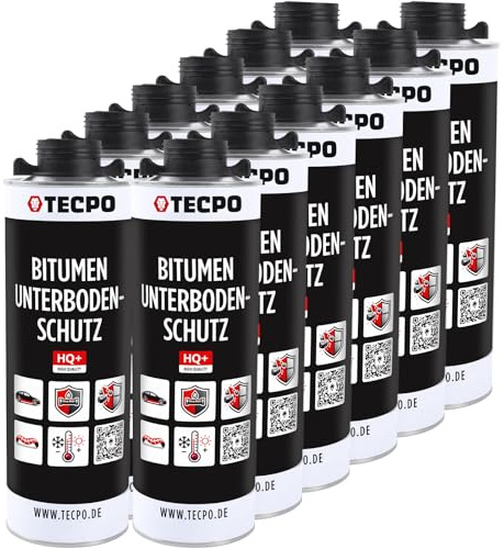 TECPO Protector de suelo bitumen negro 12 litros UBS ventosa protección contra impactos de piedras, protección contra la corrosión, protección contra la corrosión y el suelo, para coche