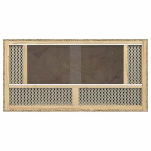 Teenpull Terrario in legno 80 x 40 x 40 cm, con rete in vetro frontale e rete in acciaio, resistente alle intemperie, per conigli, gabbia per porcellini d'India, piccoli animali, uso esterno ed