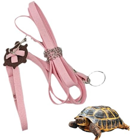 Harnais tortue pour promenade en plein air | Sangle de poitrine réglable jaune rouge clair | Petite laisse anti-fuite pour cage de reptile accessoire de voyage