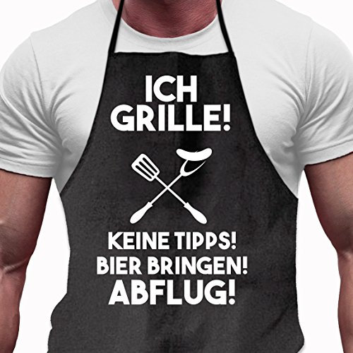 Shirtoo Grillschürze Ich Grille - Lustiges Geschenk für Männer und Grillmeister