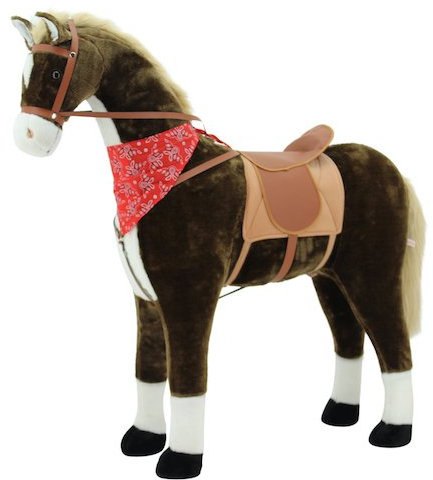 Sweety Toys 10332 Reitpferd Taycan, das riesige Pferd zum Reiten, Reittier, Stehpferd, Mädchentraum, Spielpferd, Farbe Chocolate braun, Größe ca. 105 cm