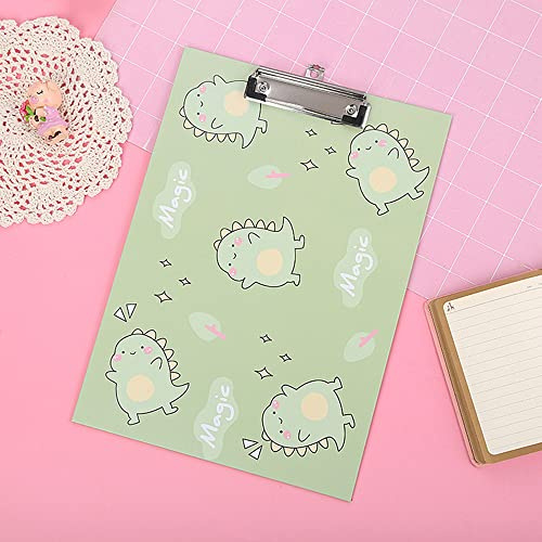 Portapapeles A4, diseño de dibujos animados A4 Portapapeles y soporte para formularios para suministros de oficina, abogados, estudiantes escolares y niños, lindo portapapeles, carpeta verde