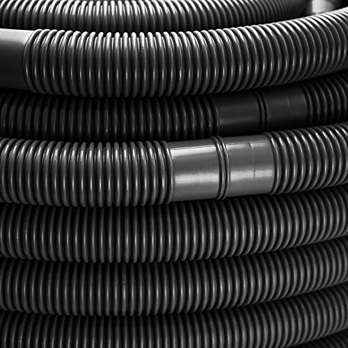 Poolschlauch Ø 38mm - 6 m/schwarz Saugschlauch Schwimmbadschlauch Solarschlauch Wasserschlauch UV & Chlorwasser-beständig Pumpenschlauch mit Muffen Made in Germany