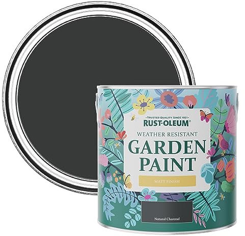 Rust-Oleum Black Mould-Resistant Garden Paint In Matt Finish - Natural Charcoal (Black) 2.5L