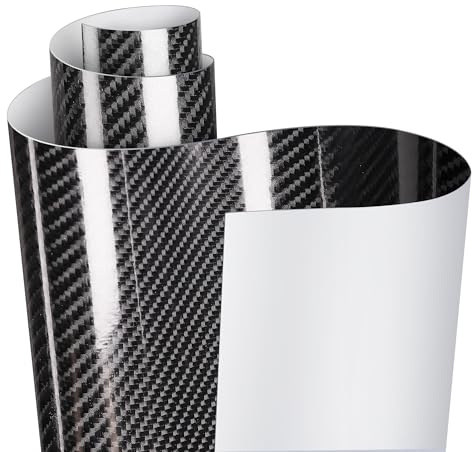 Film de Carbone Autocollant en Foneso en Vinyle, Protection de Voiture, Protection de qualité supérieure pour Voiture, Motos, Souris, Casques de Moto (6D Noir, 300X30CM)