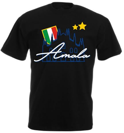 Vestipassioni t-Shirt celebrativa, Maglietta Personalizzabile, Sport Calcio Scudetto Italia Supporters Tifosi Ultras (Nero, L)