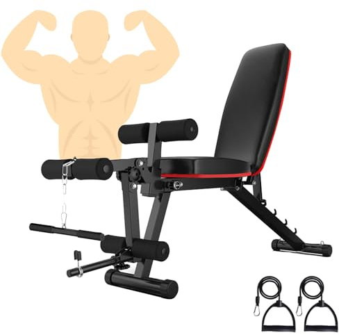 Banc de Musculation Pliable Multifonction, Banc d Abdominaux, Banc de Poids Réglable Entraînement Complet Appareil de Fitness Inclinable Declinable Plat