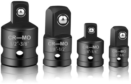 Adapter Satz Stecknussadapter Set, 4 StüCkr Stecknuss-Adapter FüR Ratschen 1/2 Auf 3/8, 3/8 Auf 1/2, 3/8 Auf 1/4, 1/4 Auf 3/8 FüR Knarren, Nuss, SteckschlüSseln