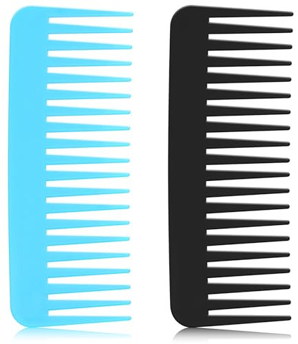 2 Stück Lockenkamm Antistatischer Kamm Grob Breiter Zahnkamm Strähnenkamm Haarkamm Damen Styling Grobzinkiger Haarbürste Kein Griff Großer Tragbarer Strähnenkamm für Frauen Mädchen Locken Lange Haare