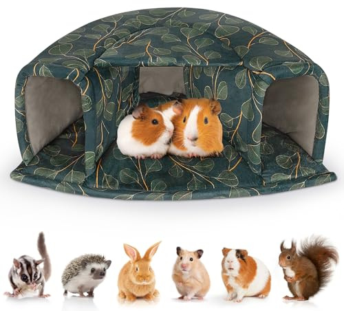 BeBeJoJo Maison pour Cochon d’Inde et Lapin, Lit Douillet Lavable pour Petits Animaux, Tunnel Chaud pour Hamster et Chinchilla
