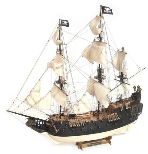 OCCRE 12012 Galeon Pirata Cygne Noir (Black Swan) Kit de montage en bois et métal à l'échelle 1:75, L : 613 mm, hauteur 585 mm, largeur : 257 mm-voiles incluses