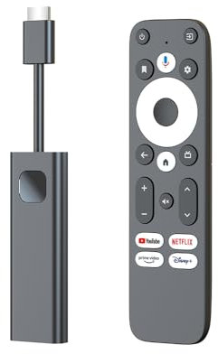 GD1 Android 11.0 TV Stick Certificado ATV Quad Core Amlogic S905Y4-B WiFi 2.4G/5.8Ghz BT5.0 4K Bluetooth Control de voz Reproductor doméstico inteligente