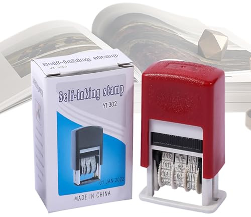 Sello de fecha, sello de fecha rectangular - accesorios para álbumes de recortes, suministros de manualidades para diario, diario, planificador, procesamiento de cheques, firma de documentos