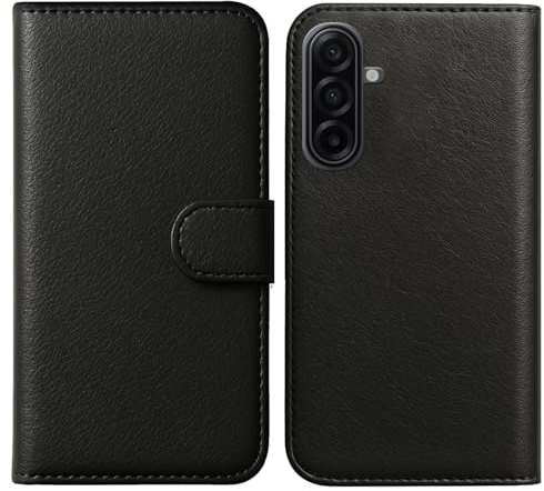 For Samsung A17 Case, Premium PU Leather Wallet Flip Cover [Card Holder] [Kickstand] [Magnetic Closure] Shockproof Phone Case For Samsung Galaxy A17 5G / 4G - Black