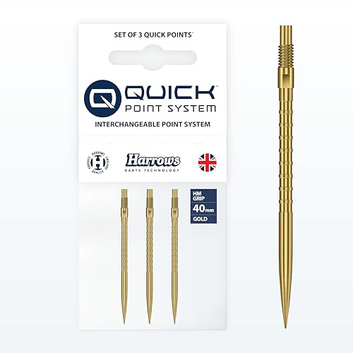 Harrows HM Grip Heavy Metal Quick Points – Pointes de fléchettes inspirées de Ryan Searle avec Anneaux de préhension carrés – Système de Pointe Rapide Anti-Rupture pour échanges Rapides de Points