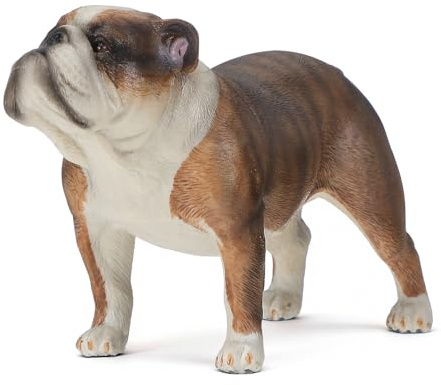 Veemoon Statuetta Bulldog in Plastica Dettagliata, Decorazione da Scrivania per Interni e Giardino, Figura Animale Realistica per Camera e Regalo