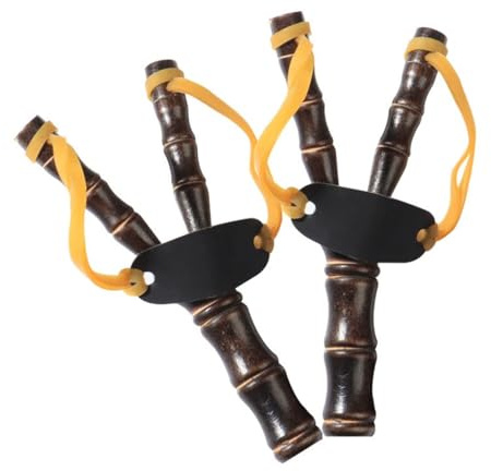 Qiantull 2 fionde in legno con elastico resistente, per sport all'aria aperta