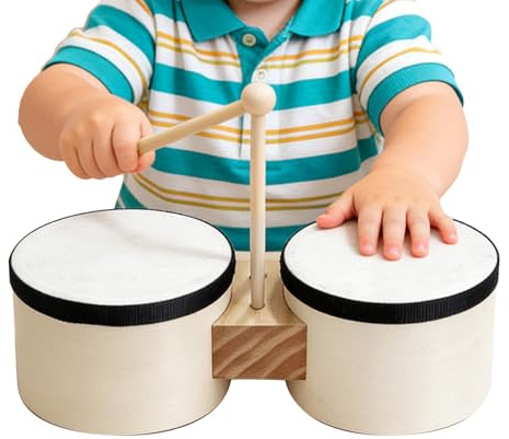 Tambor para niños | Instrumento De Percusión Realista | Tambor Musical de Aprendizaje | para Salón Dormitorio Escenario Clase Jardín de Infantes Niños Niñas 2-4 Años