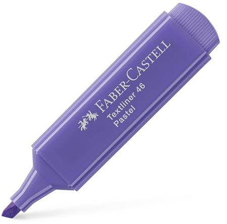 Faber-Castell 154656 - Caja Con 10 marcadores fluorescentes tonos Pastel Textliner 1546, Color lila Pastel