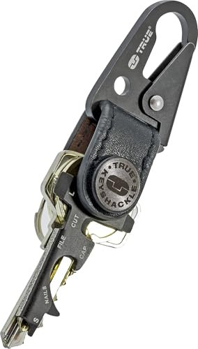 True Utility Keyshackle+ Tool - Schlüsselbund und Multi Tool - Mit Flaschenöffner, flugsicherem Cutter, Schraubendrehern, Nagelreiniger und Feile