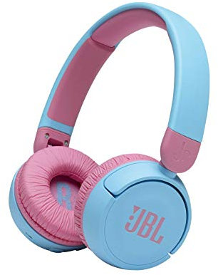 JBL JR 310 Auriculares inalámbricos para niños, con Bluetooth y volumen reducido, auriculares supraaurales cómodos y ligeros, con micrófono, hasta 30 horas de reproducción, azul