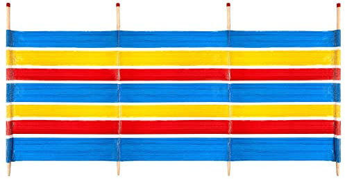 Yello Wb064 Windschutz mit 4 Stangen, Strandmuschel, 1,2 m, Mehrfarbig, 120 x 224 cm
