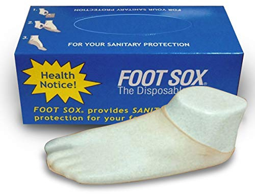 Lemrak Disposable Foot Socks, Box Of Bulk Nylon Slip On Stockings for Trying On Shoes, Beige Try Footies for Women and Men, 144 Piece