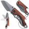 HONZIN Taschenmesser Klappmesser Holzgriff Mini Multitool 3-in-1 Taschenklappmess