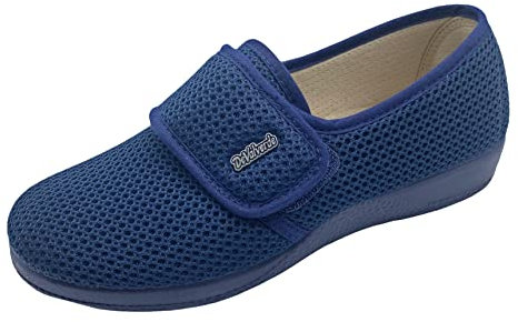 DeValverde - Zapatillas Mujer Pies Delicados - Anatómica Flexible y Ligera con Velcro - Suela Antideslizante - Plantilla Acolchada - Tallas 35-42 (Marino, Numeric 38 EU)