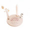 Personalisierter Geburtstagsteller aus Holz mit Kerzenhalter, Vase & Jahres Zahlen - Geburtstagsdeko mit Name - 1. Geburtstag Baby & Kinder Geschenk - ⌀16 cm x 12mm - hellomini (Regenbogen rosa)