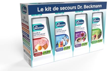 Dr. Beckmann - Le Kit de Secours - 8 Détachants Textile Dr. Beckmann – Détachants Linge Puissants pour Huiles, Chocolat, Ketchup – Produit Nettoyant Sans Javel – Efficaces pour Tous les Textiles