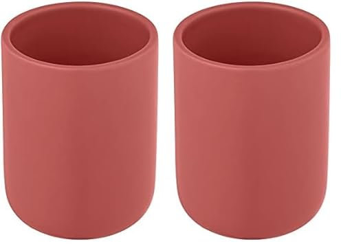 Wenko Olinda Gobelet pour Brosse à Dents Rouge, 7.6 x 10 x 7.6 cm (Lot de 2)
